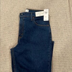 Abercrombie & Fitch Women's Straight Leg Jeans - Dark Blue